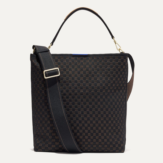 PDP |The Bucket Bag in Night Song shown from the front.