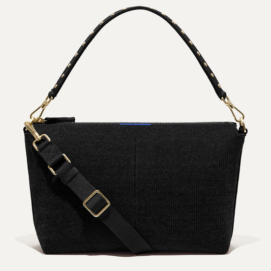 PDP | The Daily Crossbody in Revelvet™ Black shown from the front.