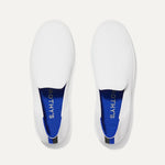 A pair of The slip-on Sneaker in Bright White shown from the top view.
