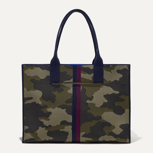 PDP |The Classic Tote in Spruce Camo, shown from the front.