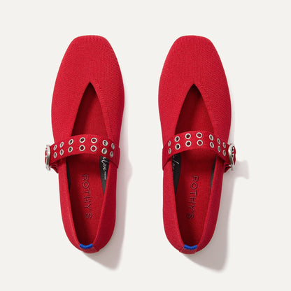 The Max Buckle Mary Jane in Cherry shown from the top.