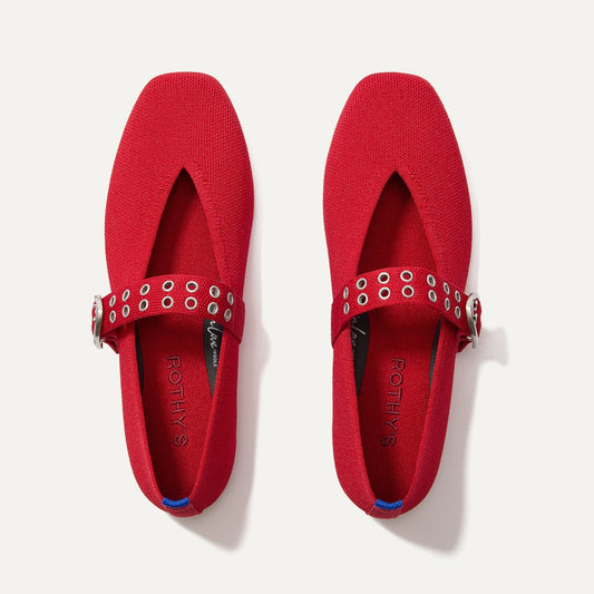The Max Buckle Mary Jane in Cherry shown from the top.