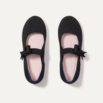 The Kids Tux Bow Mary Jane in Black shown from the top.